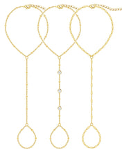 Load image into Gallery viewer, Gold Hand Chain Bracelets — 3 Pieces, 14K Plated Set