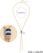 Load image into Gallery viewer, Lariat Y Necklace for Women Long Gold Plated Cord Pendant – view 6