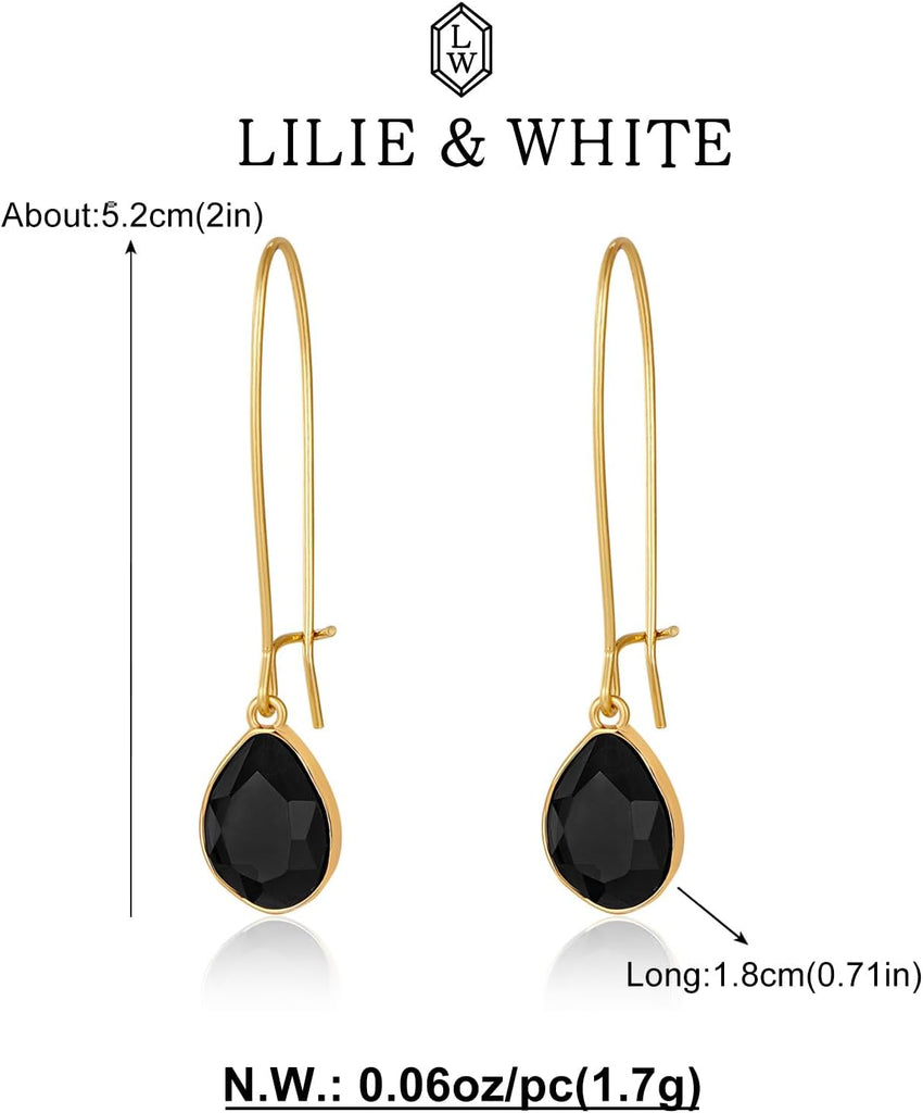 Gold Teardrop Dangle Earrings For Women, Hypoallergenic