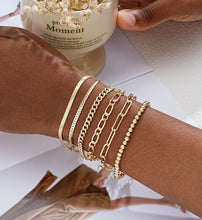 Load image into Gallery viewer, Gold Bracelets Set for Women Trendy, 14K Real Gold Plated Jewelry for Women Dainty Chain Bracelet Stack, Non Tarnish Gold Stackable Bracelets Pack Fashion Accessories Gifts