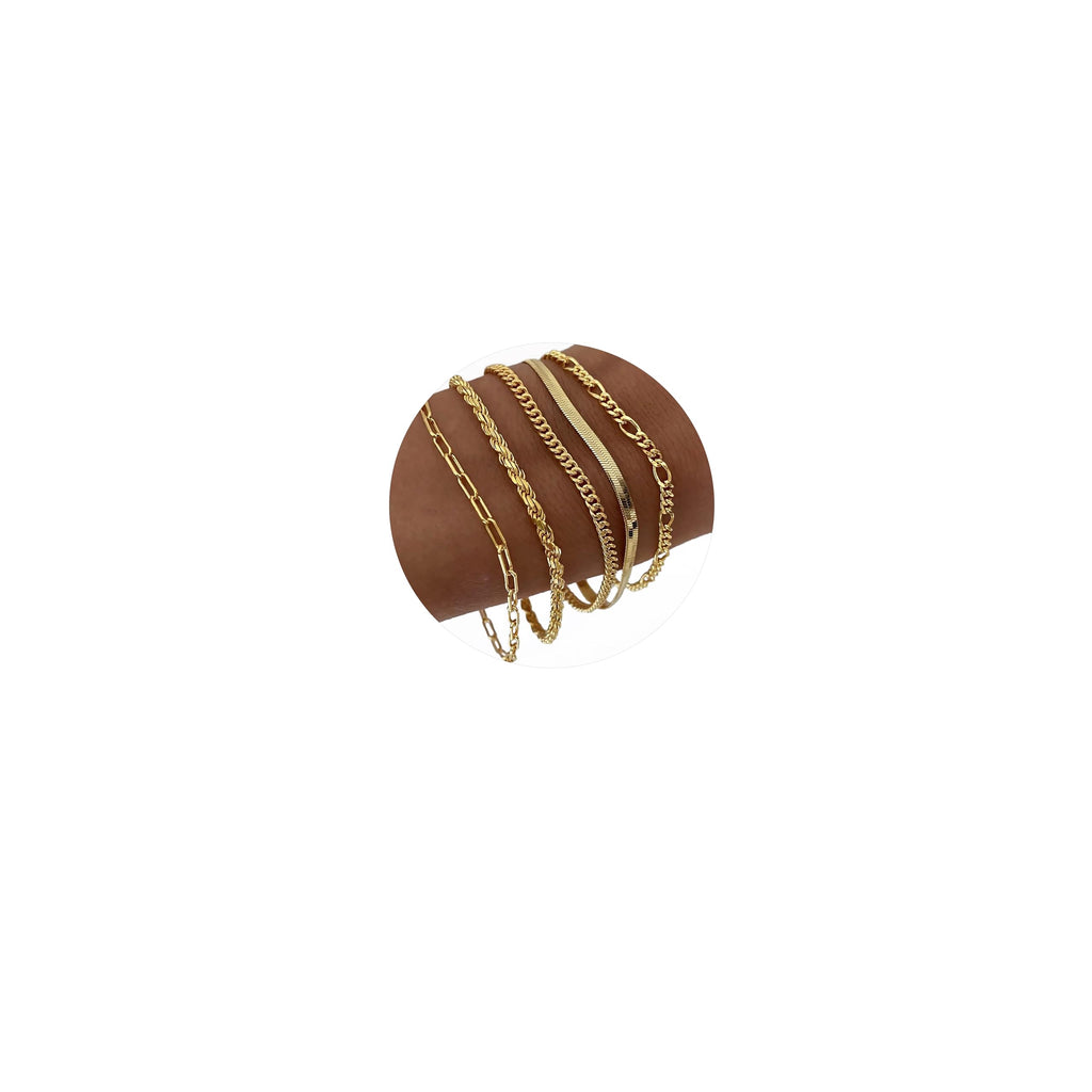 Gold Bracelets for Women, 14K Gold Plated, Waterproof