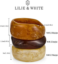 Load image into Gallery viewer, 3 PCS Acrylic Resin Bracelet For Women Trendy Chunky Bangle