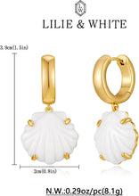 Load image into Gallery viewer, Gold Shell Earrings For Women Modern Summer White Seashell – view 6