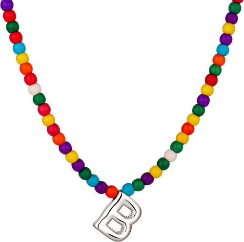 Bubble B Initial Silver Necklaces for Women Trendy – alternate view