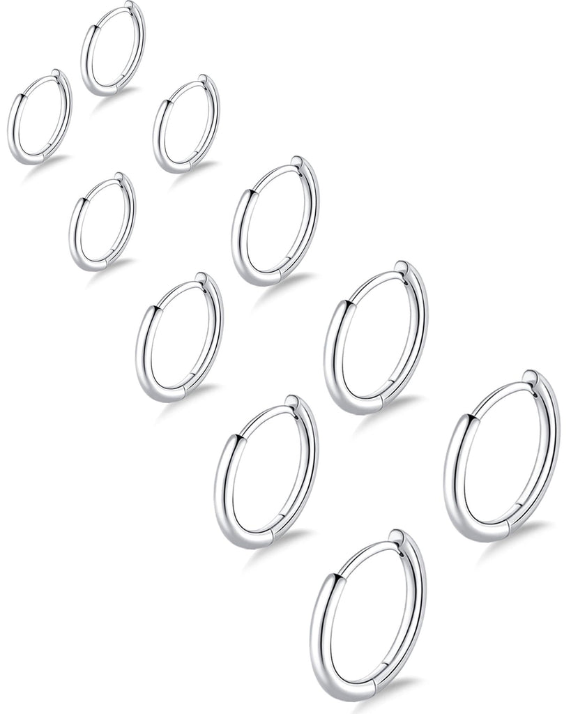 316L Stainless Steel Hoop Earrings — Hypoallergenic Cartilage Set