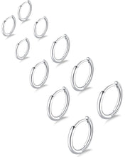 Load image into Gallery viewer, 316L Stainless Steel Hoop Earrings — Hypoallergenic Cartilage Set