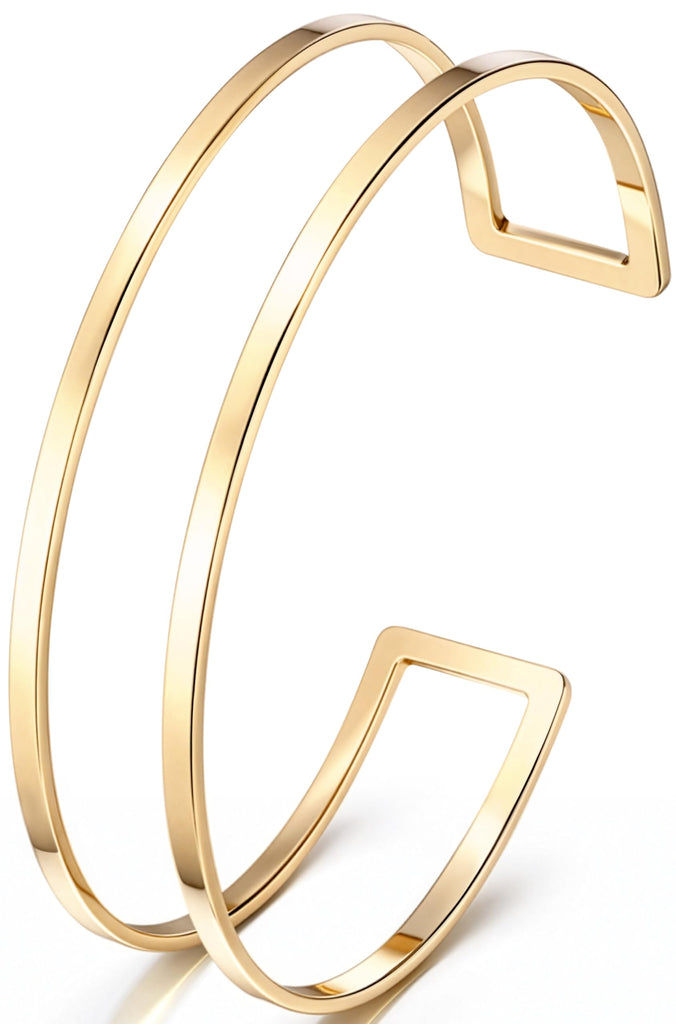 14K Gold Plated Arm Cuff — Adjustable Open Armlet