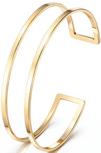 Load image into Gallery viewer, 14K Gold Plated Arm Cuff for Women, Waterproof Adjustable Open Upper Arm Bracelet (Armlet), Non Tarnish Hypoallergenic