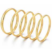 Load image into Gallery viewer, Chunky Gold Bangle Bracelets for Women, Dainty 14k Gold Plated Big Stackable Bangles Set, Trendy Cuff Bracelet Stack Fashion Jewelry Gifts
