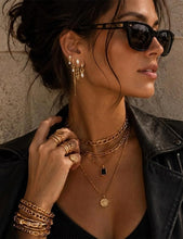 Load image into Gallery viewer, Gold Chain Earrings for Women, 14k Gold Plated Drop Dangle Earrings Stack, Trendy Cubic Zirconia Huggie Hoop Earring, Hypoallergenic Cartilage Earrings for Multiple Piercing Fashion Jewelry