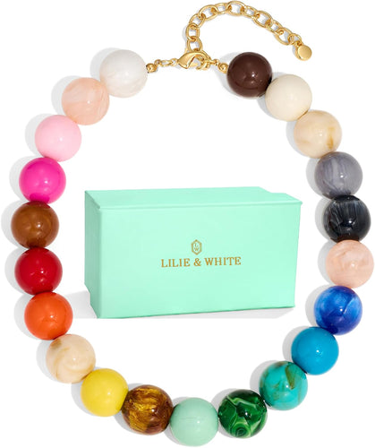 Colorful Chunky Bead Necklaces For Women
