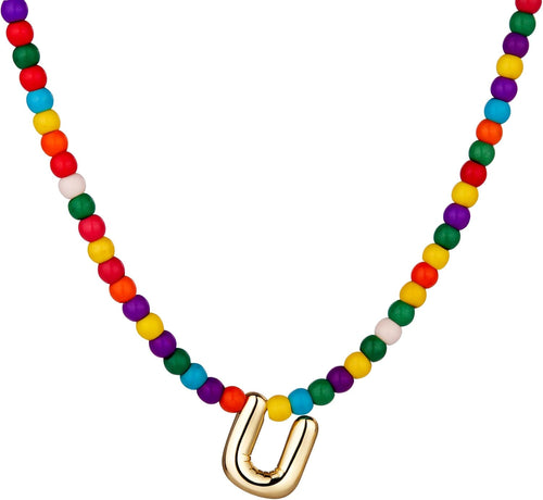 Bubble U Initial Gold Necklaces for Women Trendy