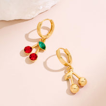 Load image into Gallery viewer, Gold Cherry Earrings For Women Lightweight Fruit Cherry Dangle – view 4