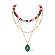 Load image into Gallery viewer, Layered Beaded Necklace for Women Colorful Pendant – view 10