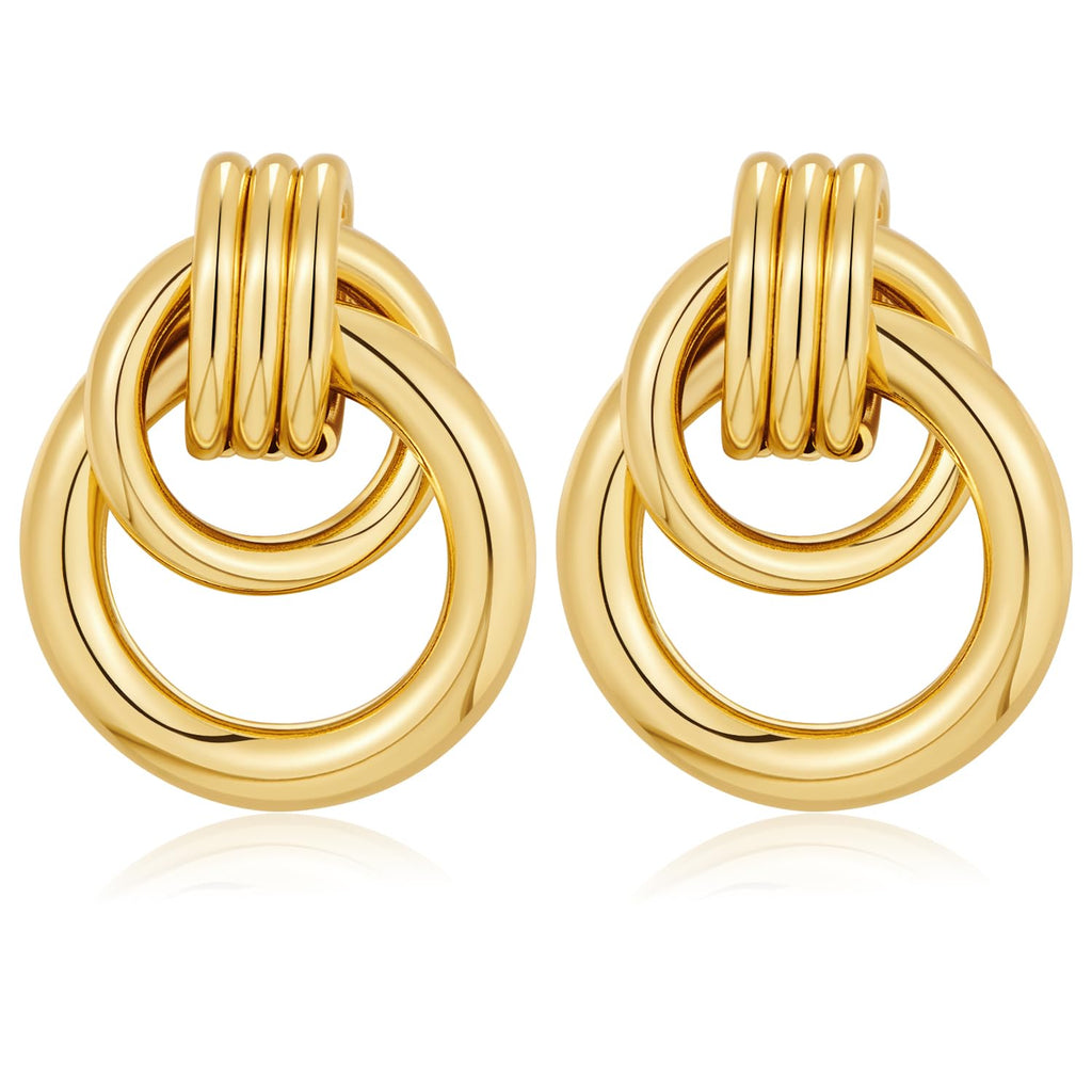 Gold Chain Dangle Earrings, Hypoallergenic
