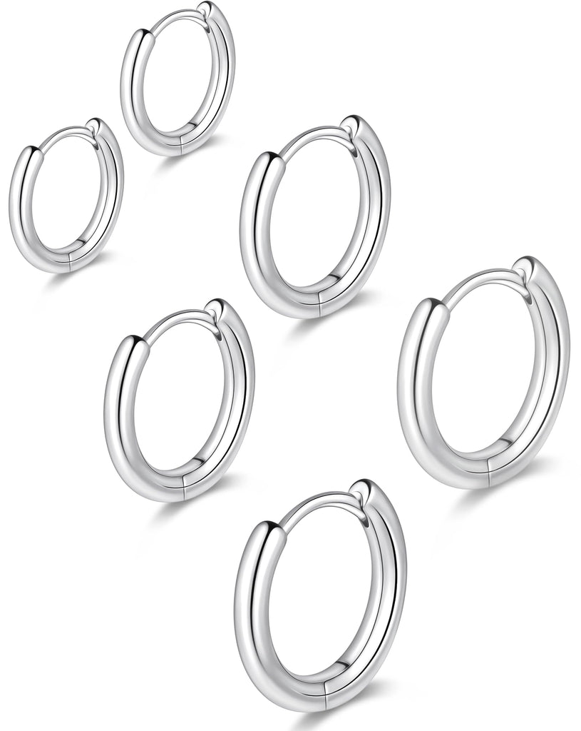 14K Gold Plated Huggie Hoop Earrings — Stacking Set, Hypoallergenic