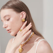 Load image into Gallery viewer, Seashell Stud Earrings For Women – alternate view