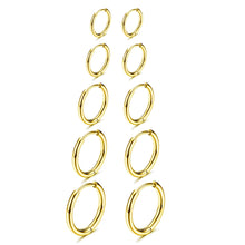 Load image into Gallery viewer, 316L Stainless Steel Hoop Earrings — Hypoallergenic Cartilage Set