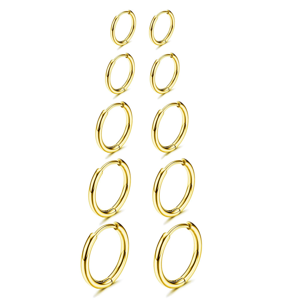 316L Surgical Stainless Steel Small Gold Silver Hoop Earrings for Women Men,Hypoallergenic Cartilage Helix – view 16