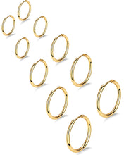 Load image into Gallery viewer, 316L Stainless Steel Hoop Earrings — Hypoallergenic Cartilage Set