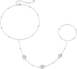Silver Plated Hand Chain Bracelet Women Trendy