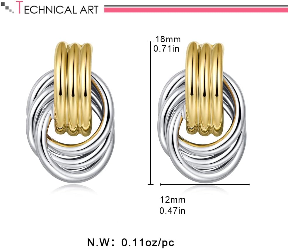 Gold Chain Dangle Earrings, Hypoallergenic