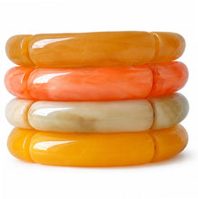 Load image into Gallery viewer, 6pcs Chunky Acrylic Bangle Bracelets for Women, Resin Bamboo Brown Stretchy Bracelet Stack, Fashion Jewelry for Women