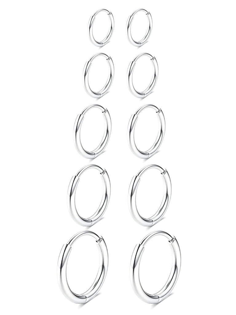 316L Stainless Steel Hoop Earrings — Hypoallergenic Cartilage Set