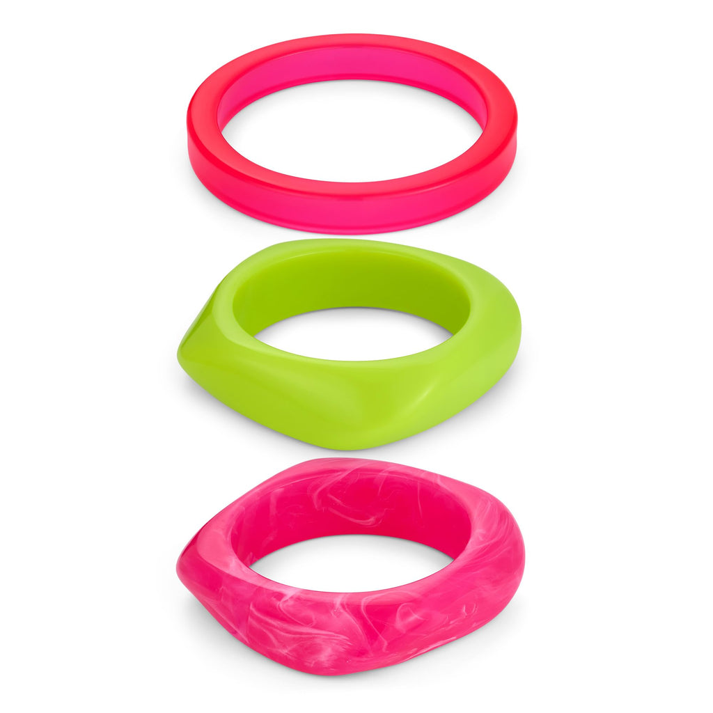 3 PCS Acrylic Resin Bracelet For Women Trendy Chunky Bangle