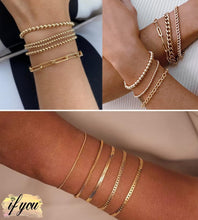 Load image into Gallery viewer, 6 Pairs Gold Hoop Earrings+8pcs Gold Bracelets – view 5