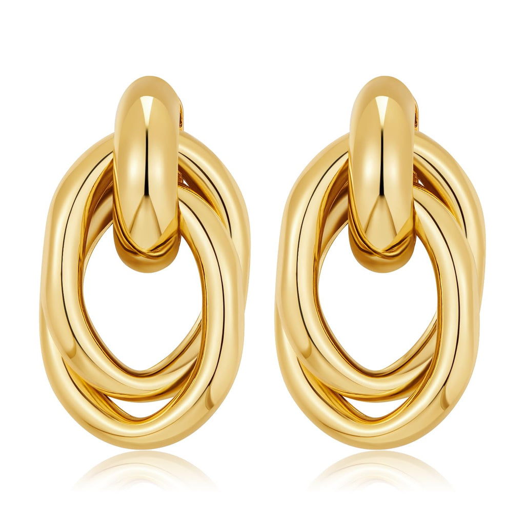 Gold Chain Dangle Earrings, Hypoallergenic