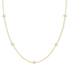 将图片加载到图库查看器，Dainty Gold Silver Necklaces for Women Non Tarnish 14K Gold Plated Cute Station Choker Diamond Clover Pearl Turquoise Beaded Cross Bow Necklace Simple Trendy Layering Chain Link Jewelry Birthday Wedding Party Gifts for Women