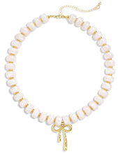 Load image into Gallery viewer, Chunky Beaded Choker — Resin Bow Pendant