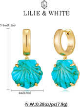 Load image into Gallery viewer, Gold Shell Earrings For Women Chic Summer Blue Seashell – view 6