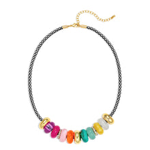 将图片加载到图库查看器，Gold Beaded Choker Necklace for Women Colorful Pendant – view 9