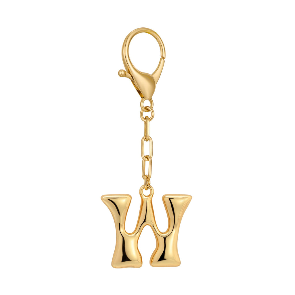 Gold Bubble Initial Keychain For Women