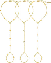 Load image into Gallery viewer, Gold Hand Chain Bracelets — 3 Pieces, Everyday Stack