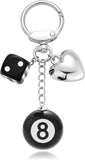 Pool 8 Ball Keychain For Women