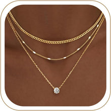 将图片加载到图库查看器，Layered Gold Necklaces for Women, Sterling Silver