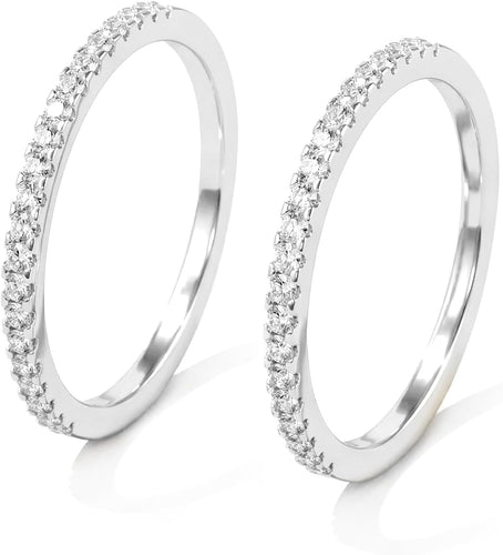 Size 5 Pinky Dainty Pavé Eternity Bands for Women