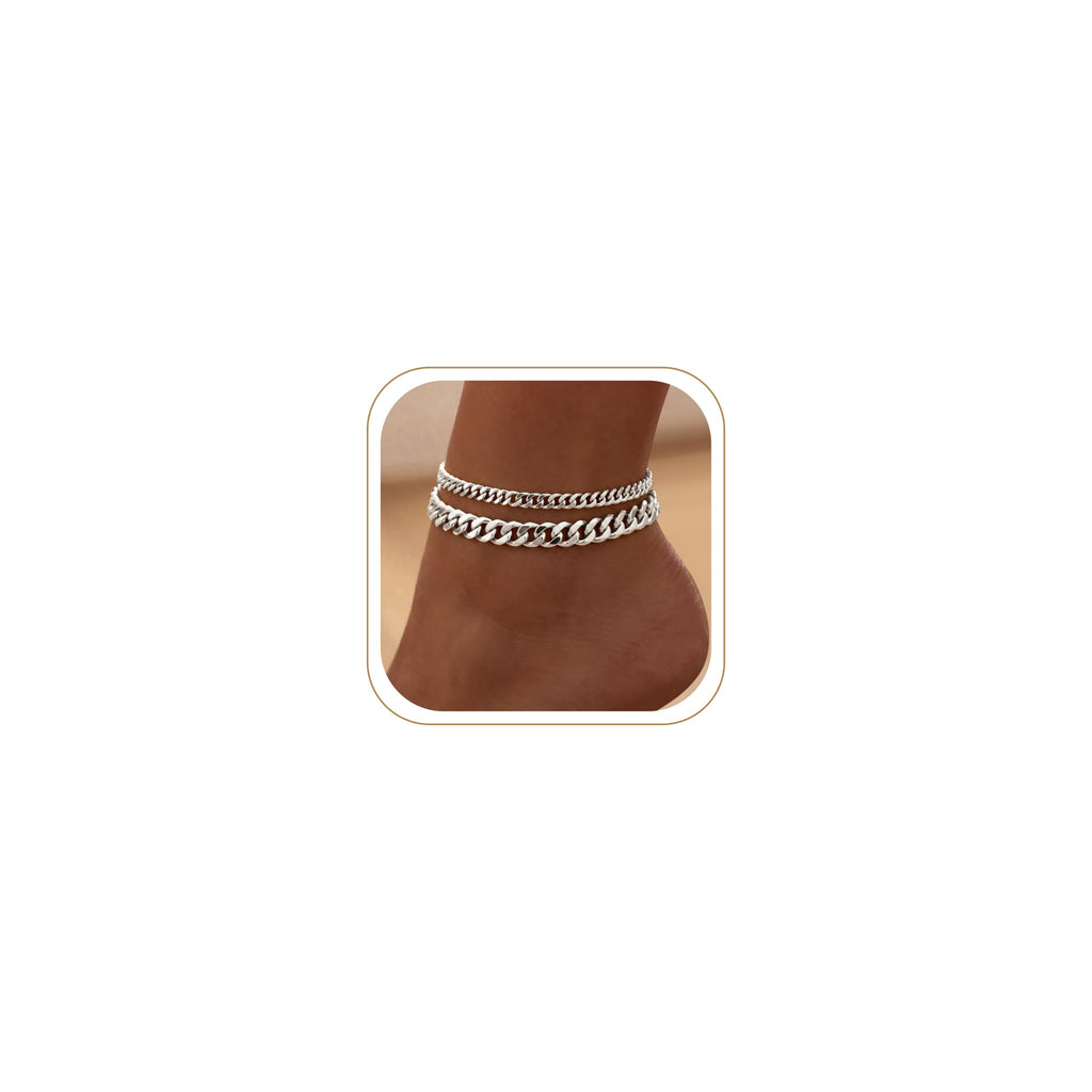 Chunky Gold Ankle Bracelets for Women – view 8