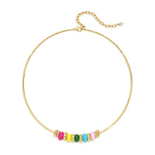 将图片加载到图库查看器，Gold Beaded Choker Necklace for Women Colorful Pendant – view 10