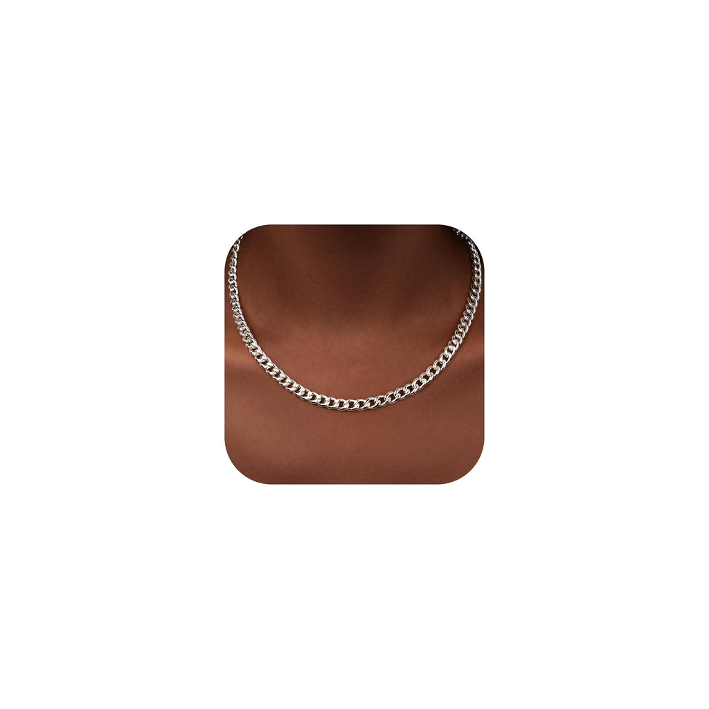 Cuban Link Chain Necklace for Women, Stainless Steel, Waterproof – view 33