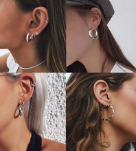 Load image into Gallery viewer, 36 Pairs Gold Hoop Earrings Set for Women, Chunky Gold Earrings Multipack, Trendy Silver Hoop Earring Pack Jewelry