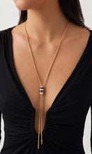 Load image into Gallery viewer, Lariat Y Necklace for Women Long Gold Plated Cord Pendant – view 3