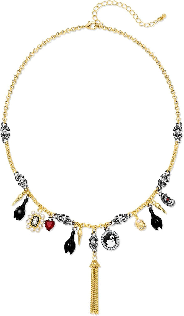 Gothic Necklace for Women Halloween Charm Chain Tassel Jewelry