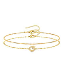 将图片加载到图库查看器，Gold Initial Bracelet — A–Z, 14K Gold Plated Box Chain