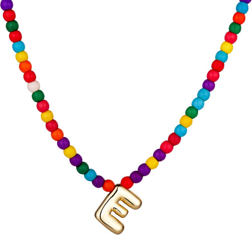 Bubble E Initial Gold Necklaces for Women Trendy