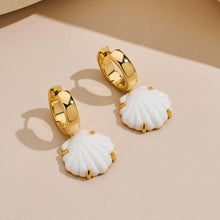 Load image into Gallery viewer, Gold Shell Earrings For Women Modern Summer White Seashell – view 4