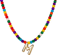 Load image into Gallery viewer, Bubble M Initial Gold Necklaces for Women Trendy